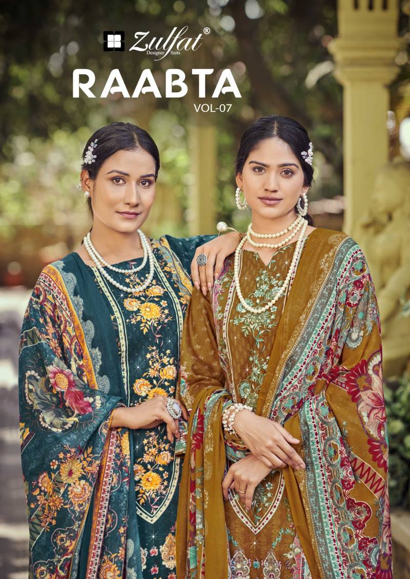 Zulfat Raabta Vol 7 Designer Printed Dress Material Collection