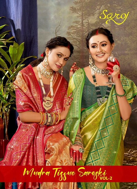 Saroj Mudra Tissue saroski Vol 2 Wedding Wear Silk Saree Collection