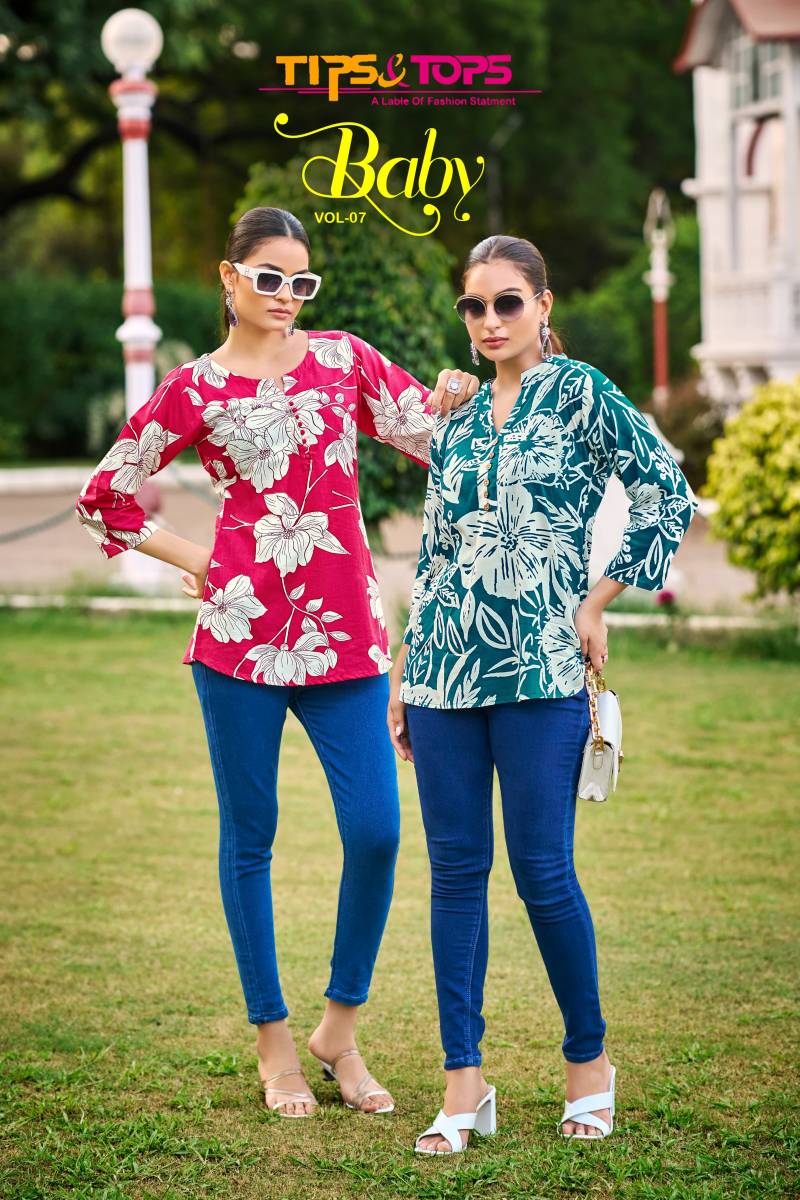 Tips And Tops Baby Vol 7 Printed Fancy Western Top Collection