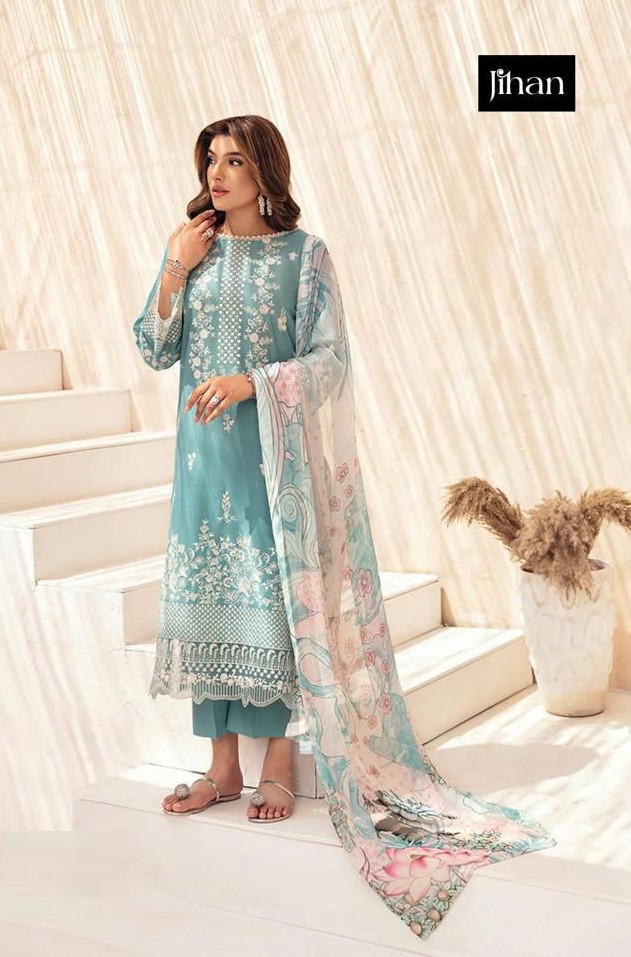 Jihan Ombre Lawn Vol 4 Pakistani Salwar Suits Chiffon Dupatta
