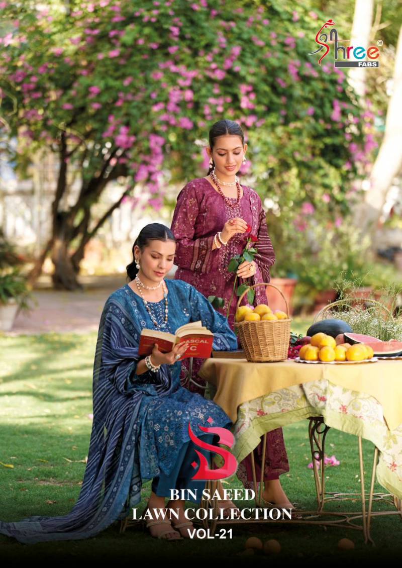 Shree Bin Saeed Lawn Collection Vol 21 Designer Pakistani Salwar Suits