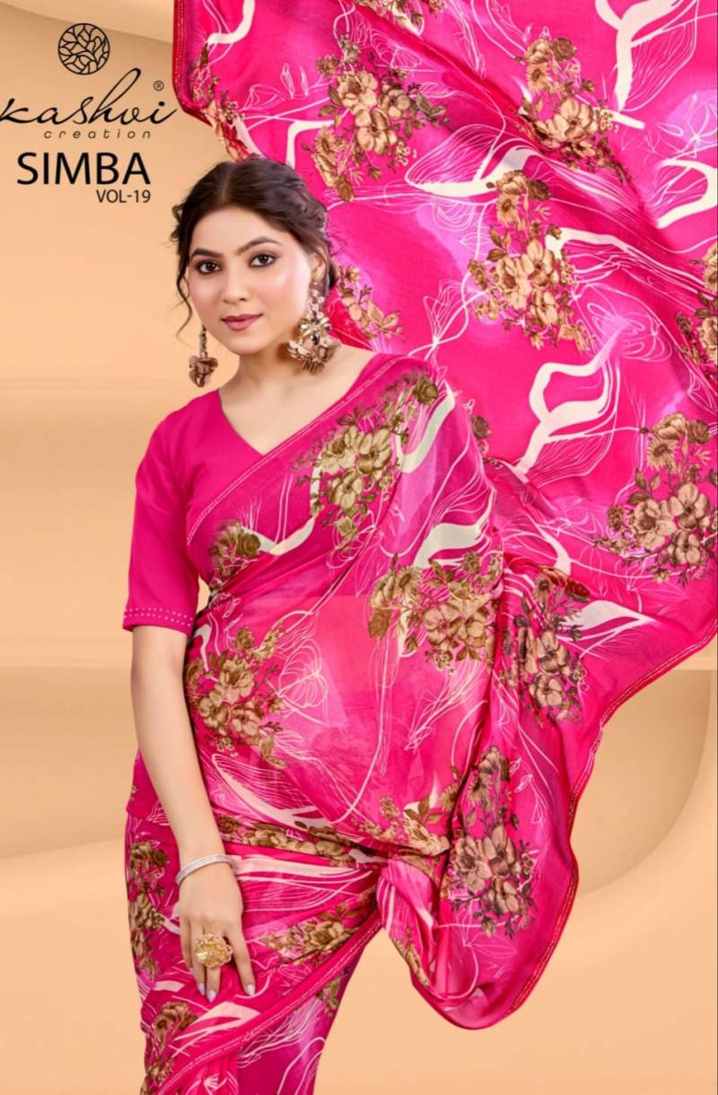 Kashvi Simba Vol 19 Georgette Printed Saree Collection