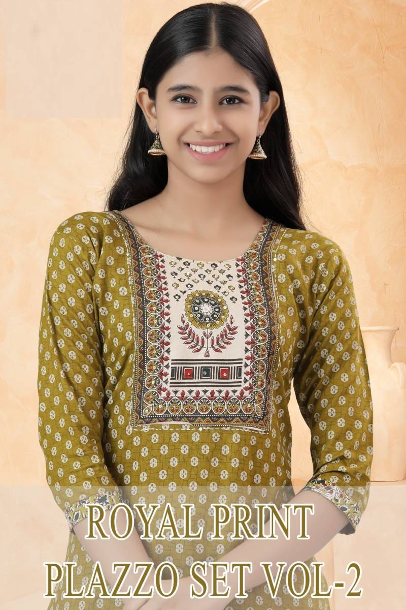 Royal Print Plazzo Set Vol 2 Cotton Readymade Kids Dress