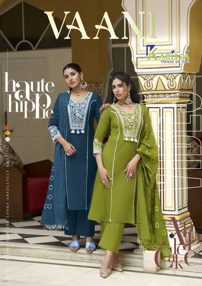 Karissa Vaani Thread Work Kurti Bottom With Dupatta