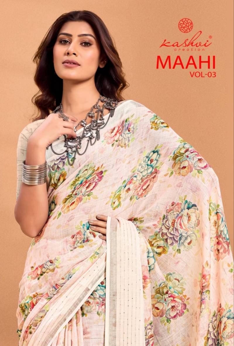 Kashvi Maahi Vol 3 Linen Sequence Border Saree Collection