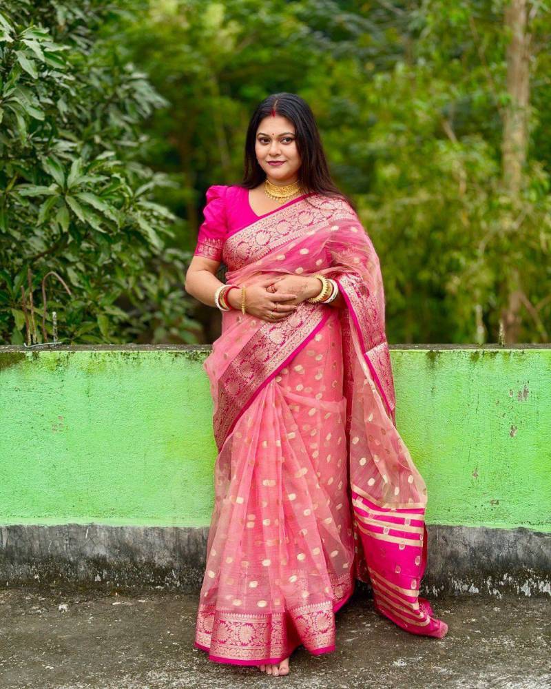 Aab Kanchivaram Silk Minakari Work Saree Collection