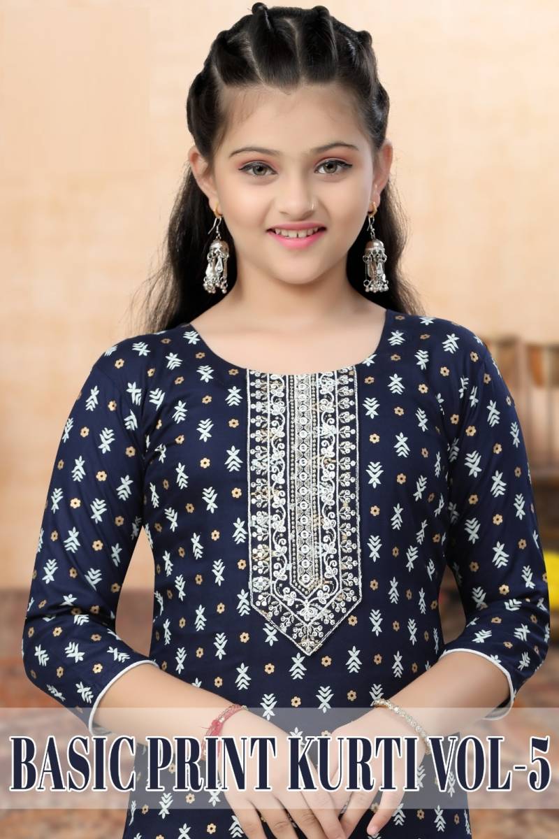 Basic Print Kurti Vol 5 Printed Kids Kurti Collection