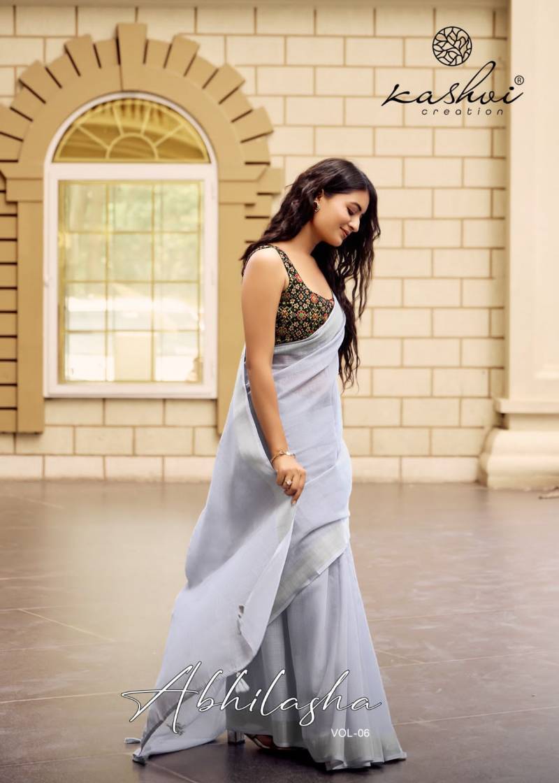 Kashvi Abhilasha Vol 6 Linen Silk Designer Saree Collection