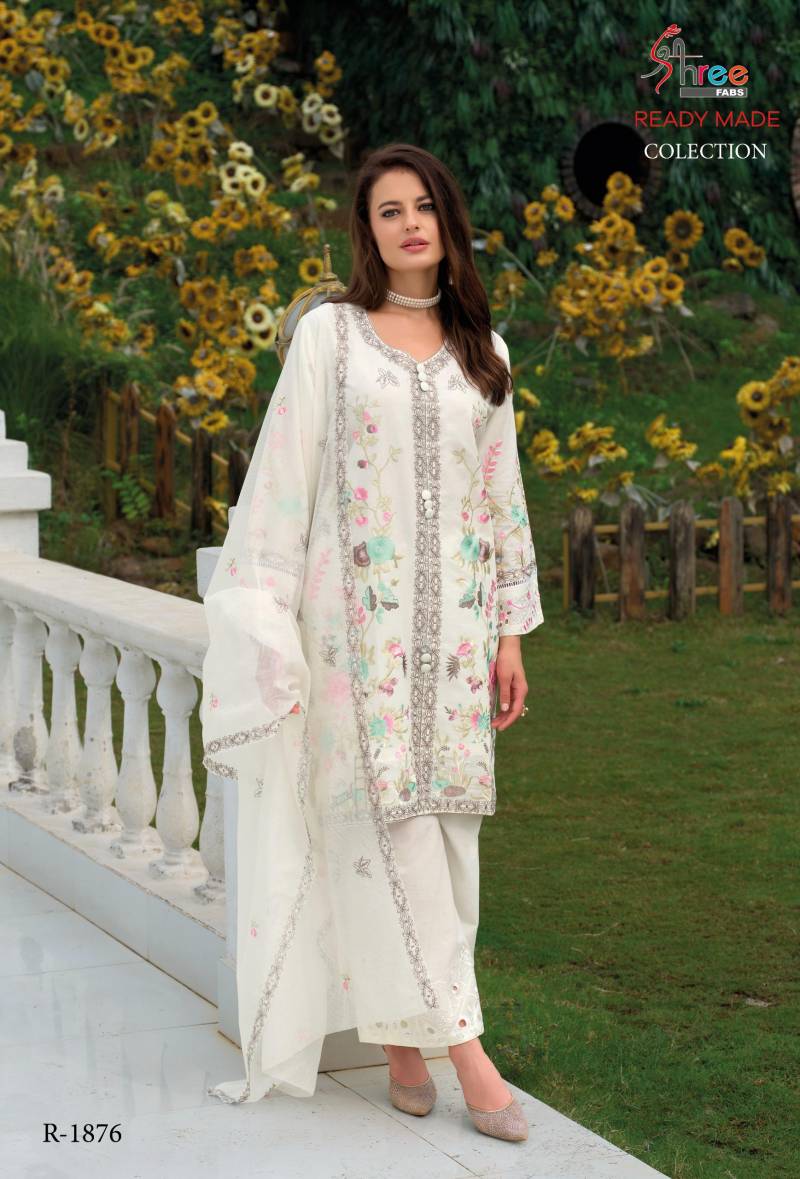 Shree R 1876 Cambric Cotton Pakistani Ready Made Salwar Suits