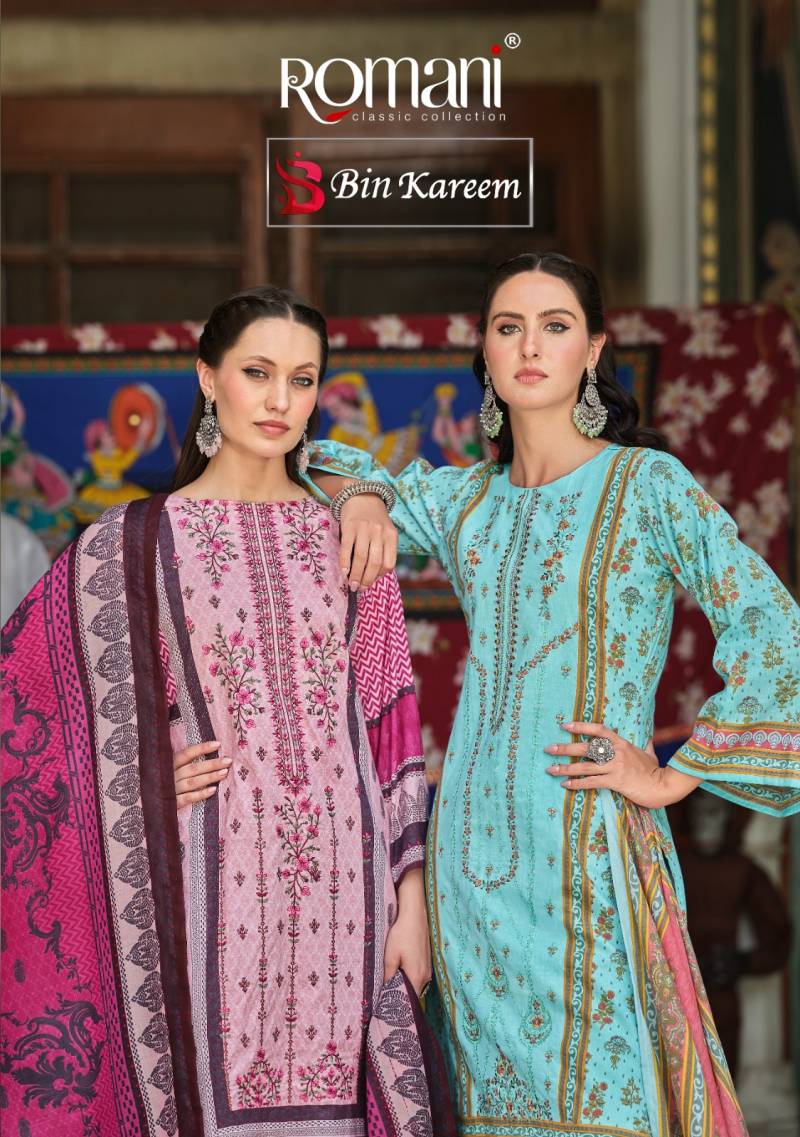 Romani Bin Kareem Pure Cotton Printed Dress Material Collection