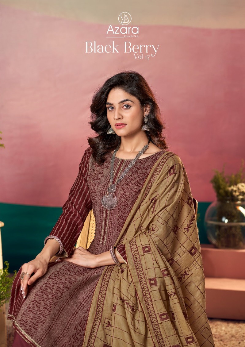 Radhika Azara Black Berry Vol 17 Cotton Dress Material Collection