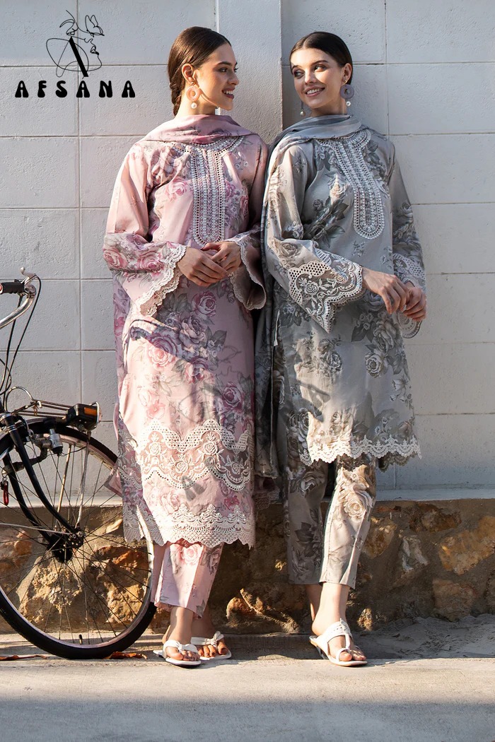 Afsana Karachi Lawn 2152 And 2153 Readymade Pakistani Suits