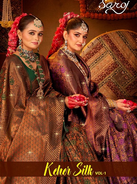 Saroj Keher Silk Vol 1 Swarovski Work Wedding Wear Saree Collection