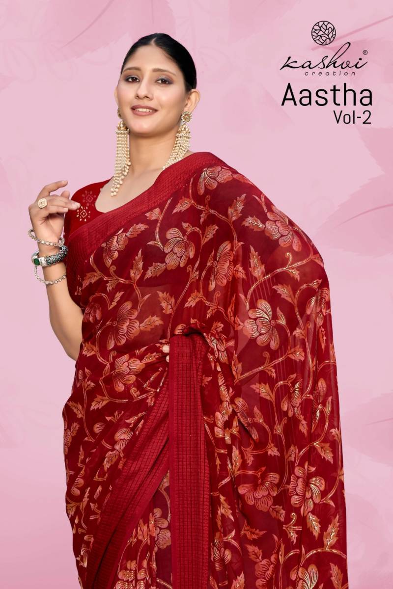 Kashvi Aastha Vol 2 Jacquard Printed Party Wear Saree Collection