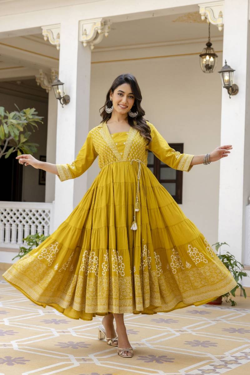 Naisha K 31 Jaipuri Cotton Long Anarkali Kurti Collection
