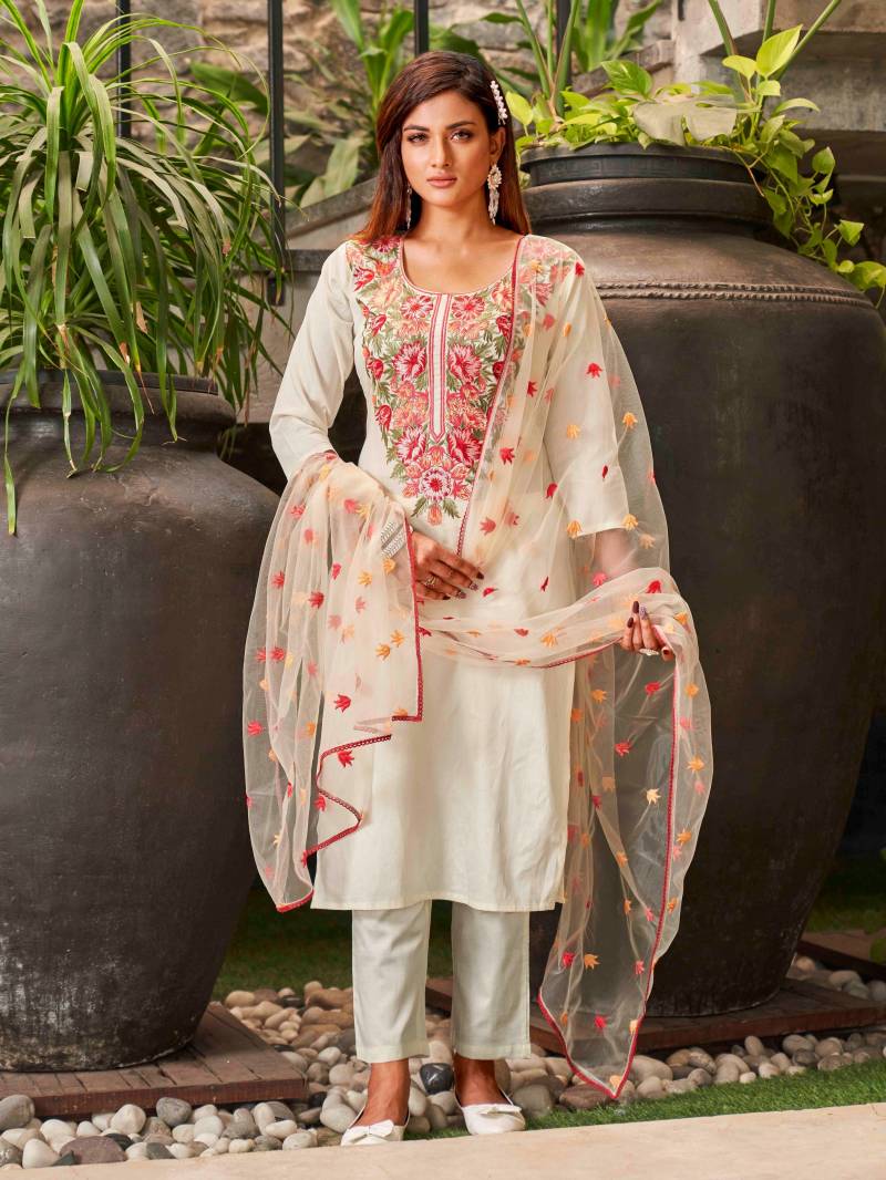 Satshivani 01 Chanderi Kurti Bottom With Dupatta