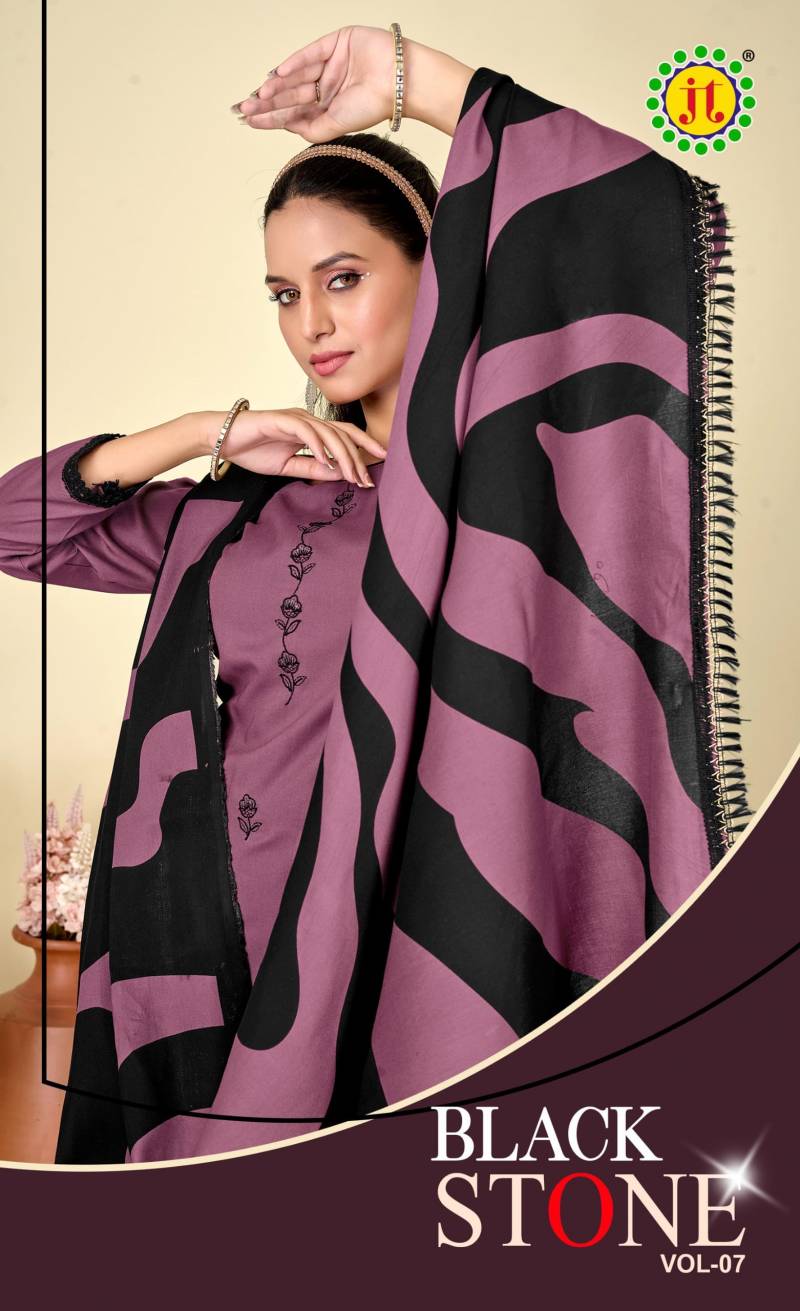 Jt Black Stone Vol 7 Embroidered Dress Material Collection