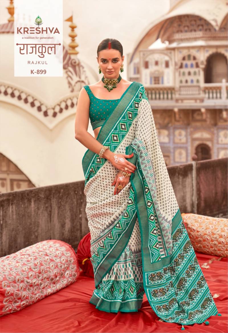 Kreshva Rajkul Pv Silk Printed Saree Collection