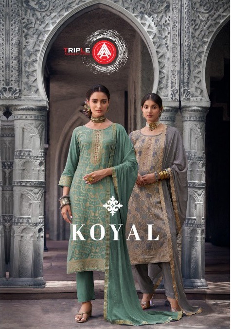 Triple Aaa Koyal Jacquard Designer Dress Material Collection