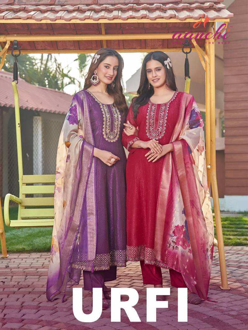 Aanchi Urfi Crunchy Anarkali Kurti Bottom With Dupatta Collection