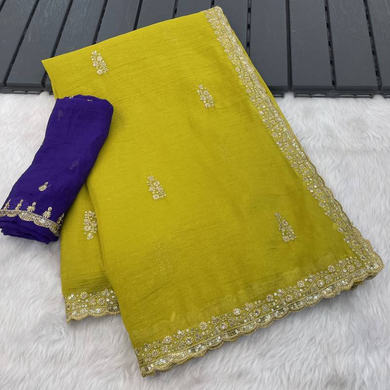 Vt 3036 T Crunchy Thread Embroidery Work Saree Collection