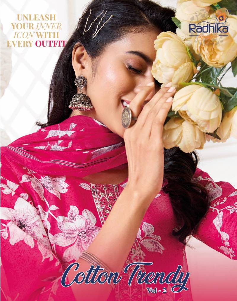 Radhika Cotton Trendy Vol 2 Casual Wear Kurti Pant With Dupatta Collection