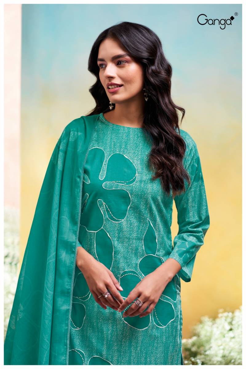 Ganga Sanuthi Cotton Embroidered Salwar Suits Collection