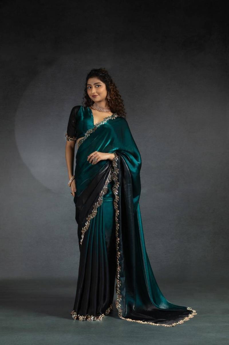 Ds 763 Shaded Space Designer Silk Jarkhan Work Saree