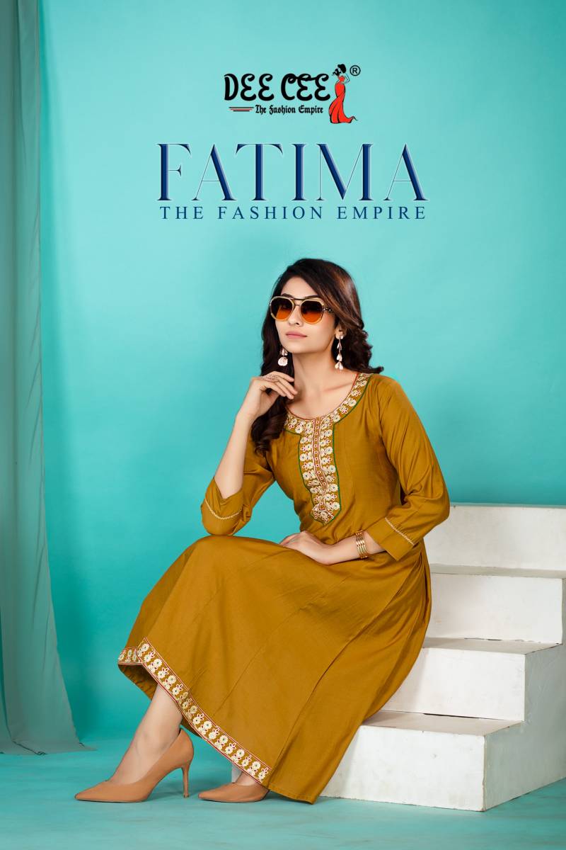 Deecee Fatima Roman Silk Stylish Long Kurti Collection