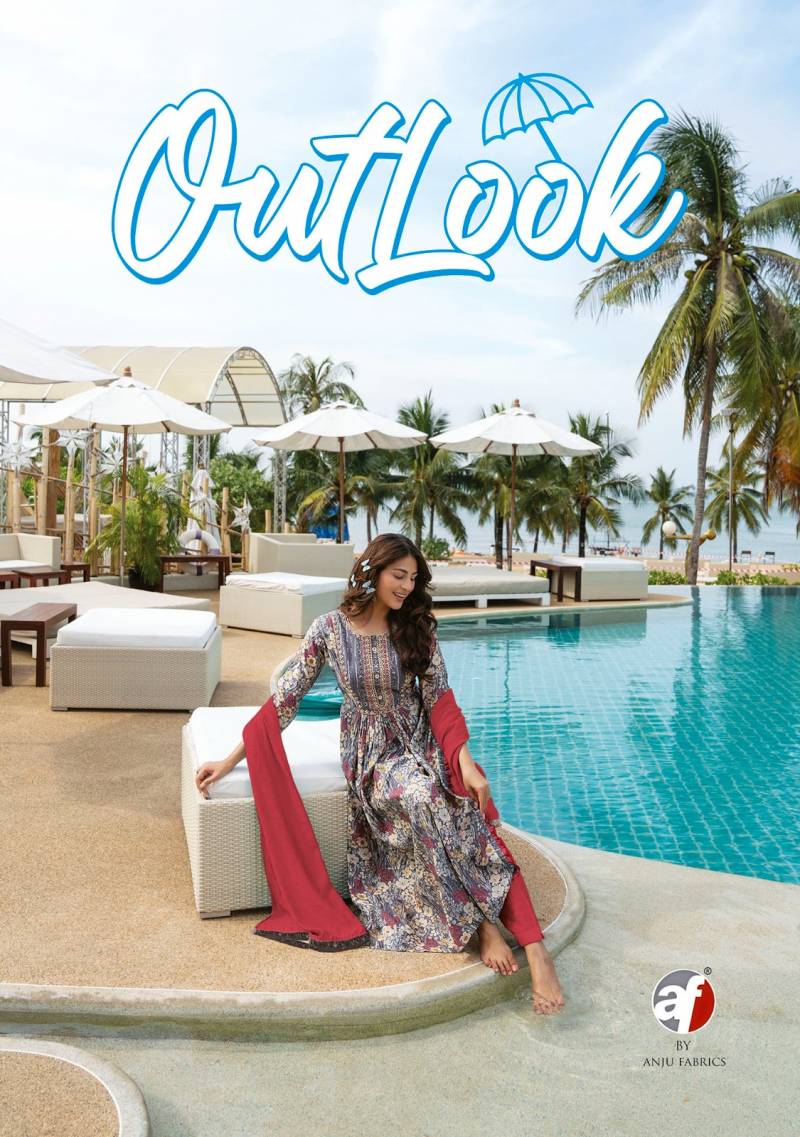 Af Outlook Designer Long Kurti Bottom With Dupatta Collection