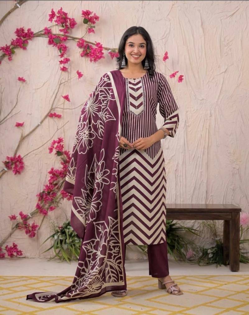 Naisha K 62 Stylish Cotton Designer Kurti Bottom With Dupatta