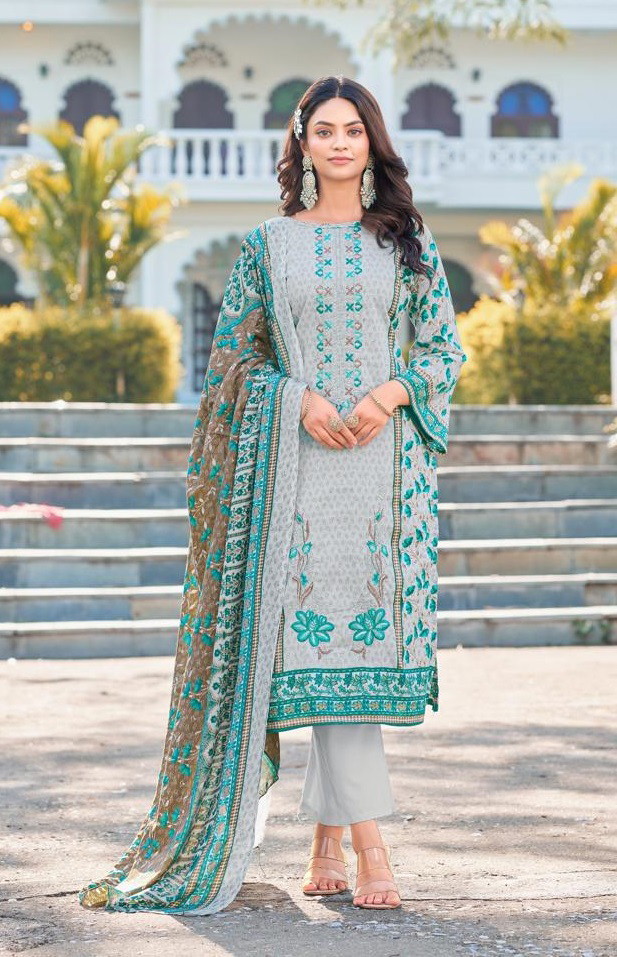 Alzohaib Az 1258 A To 1260 Pakistani Suits Chiffon Dupatta Collection