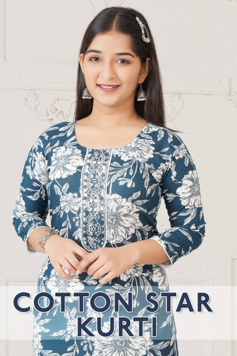 Cotton Star Kurti 9129 Printed Kids Kurti Collection