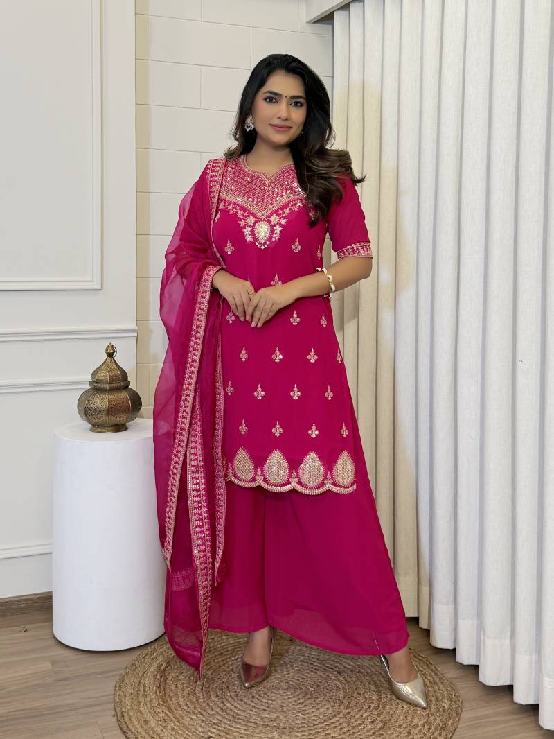 Preeti 02 Georgette Designer Kurti Bottom With Dupatta