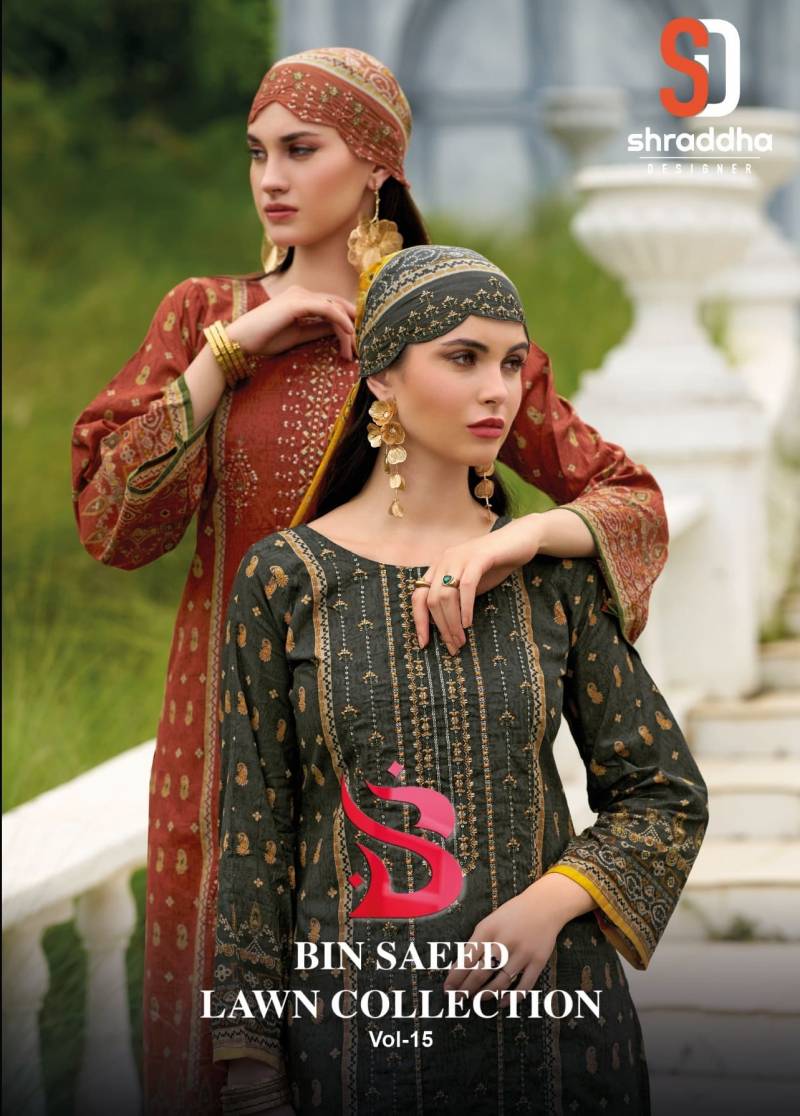 Shraddha Bin Saeed Lawn Collection Vol 15 Designer Pakistani Suit Collection