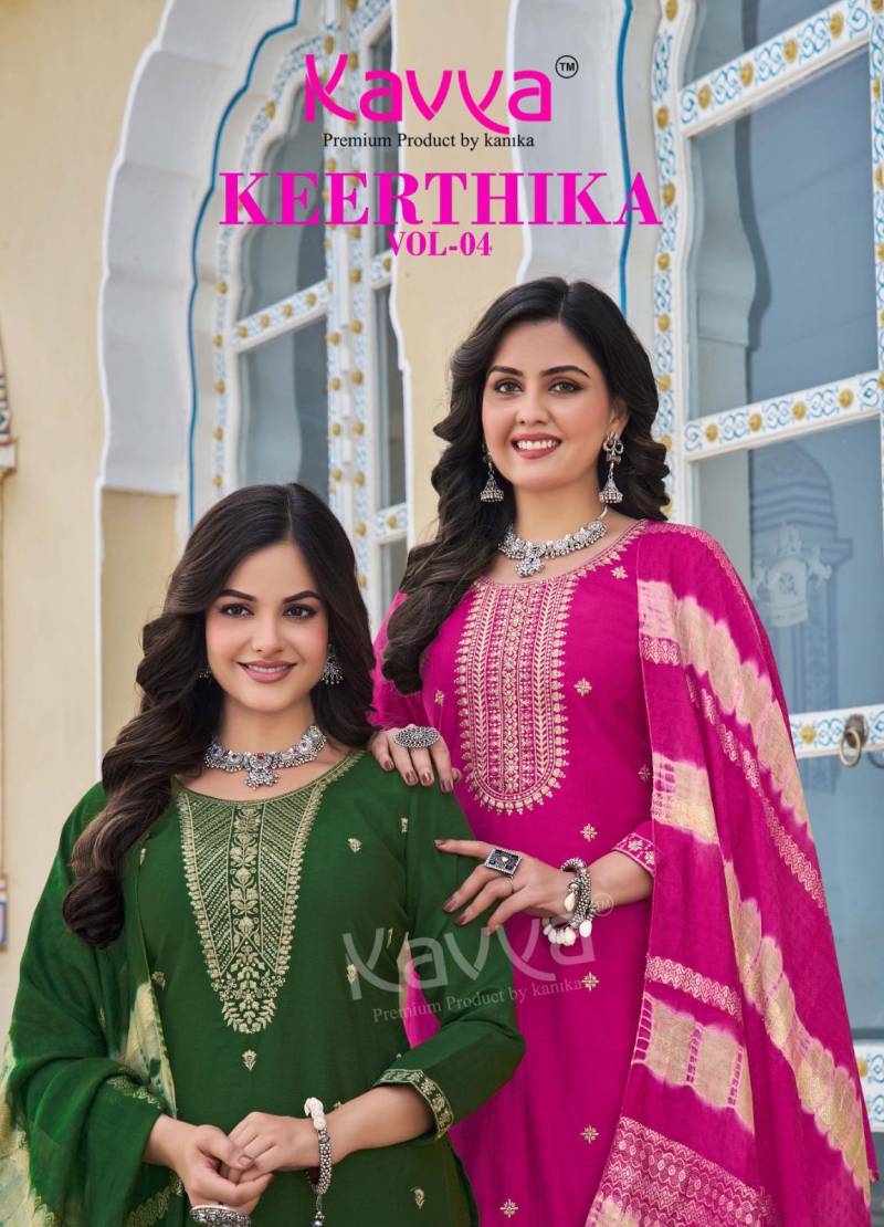 Kavya Keerthika Vol 4 Designer Kurti Bottom With Dupatta Collection