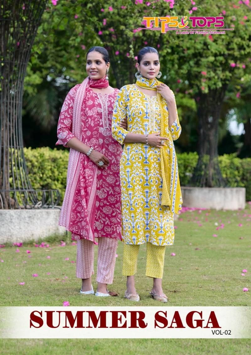 Tips And Tops Summer Saga Vol 2 Cotton Printed Kurti Bottom With Dupatta