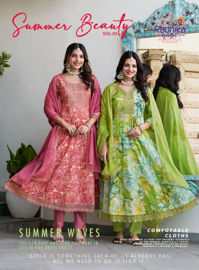 Radhika Summer Beauty Vol 5 Anarkali Kurti Pant With Dupatta