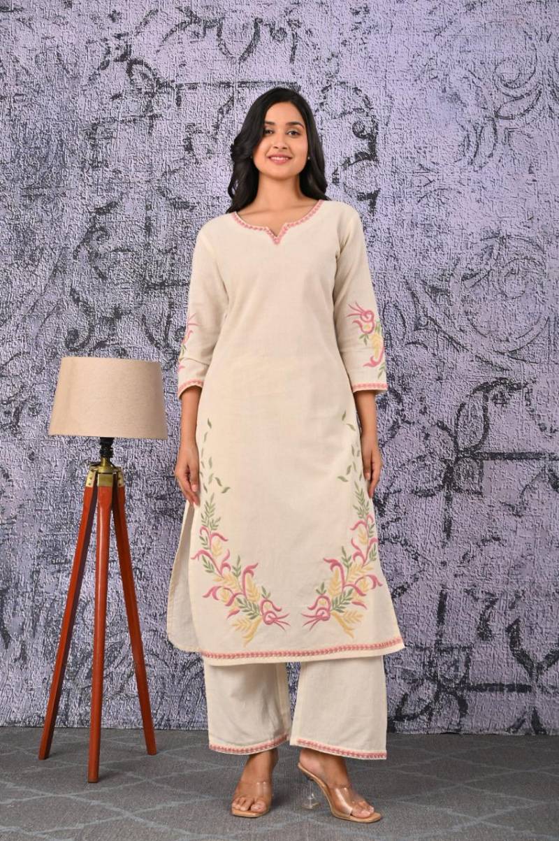 Naisha K 72 Khadi Cotton Kurti With Bottom Collection