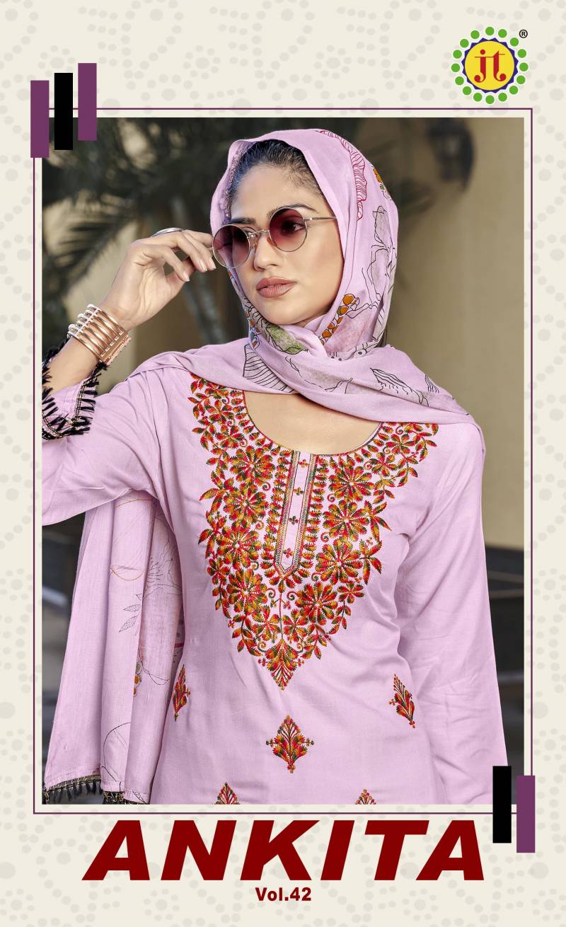 Jt Ankita Vol 42 Embroidered Dress Material Collection