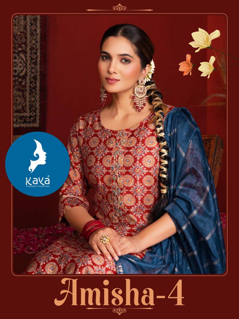 Kaya Amisha 4 Printed Kurti Bottom With Dupatta Collection