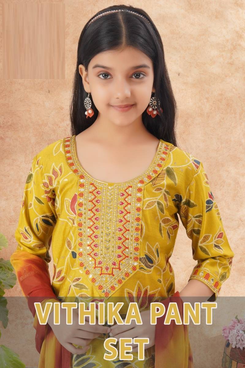 Vithika Pant Set 9093 Printed Kids Wear Kurtis Collection