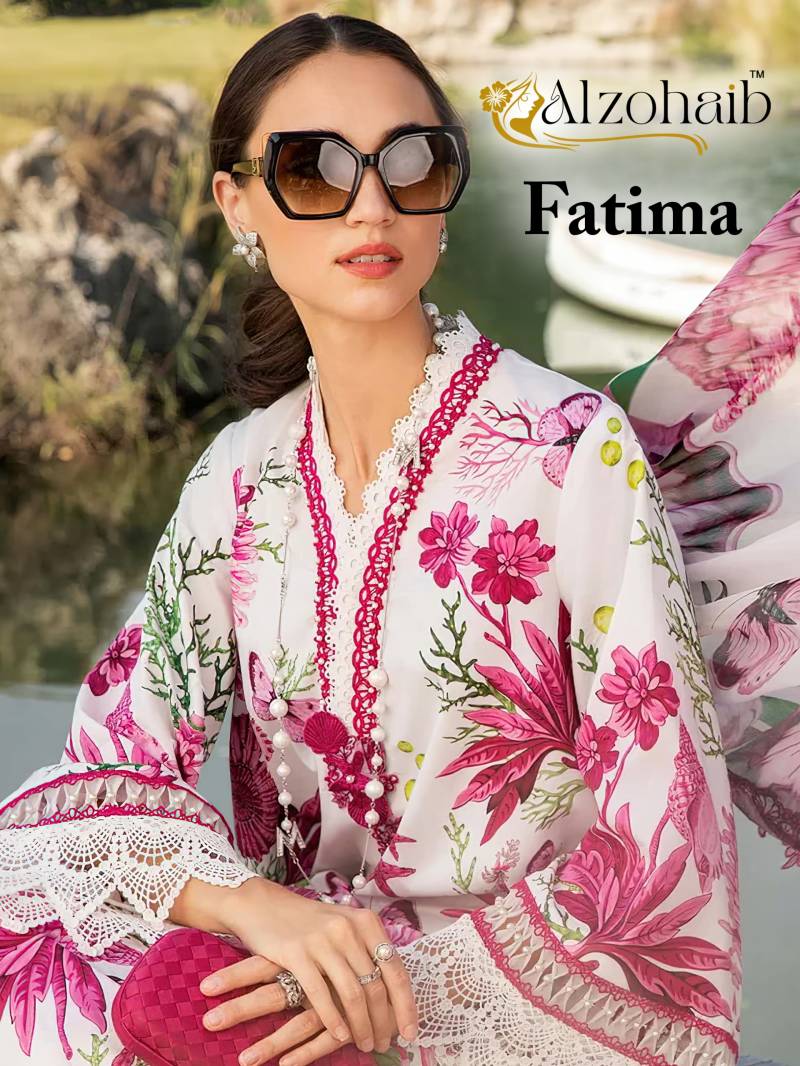 Alzohaib Fatima Az 1277 To 1285 Pakistani Suits Chiffon Dupatta