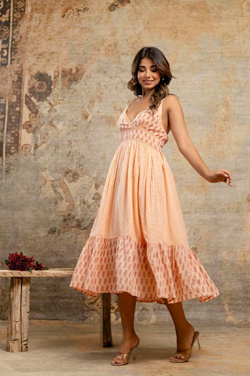 Naisha K 108 Fine Cotton Fancy Beach Wear Midi Dress Collection