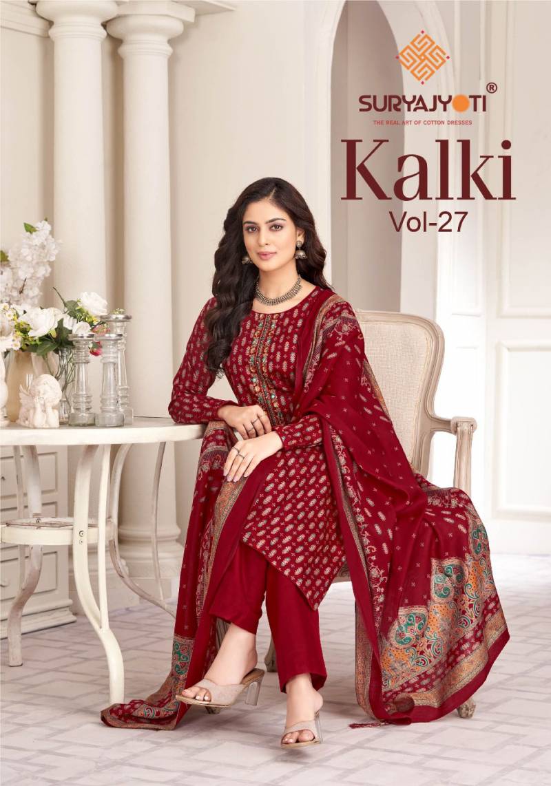 Suryajyoti Kalki Vol 27 Jam Satin Daily Wear Dress Material Collection