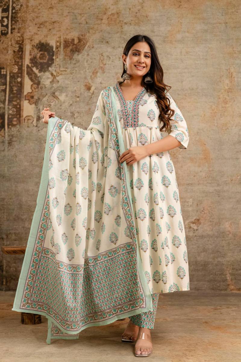 Nityaa F 14 Printed Kurti Bottom With Dupatta Collection
