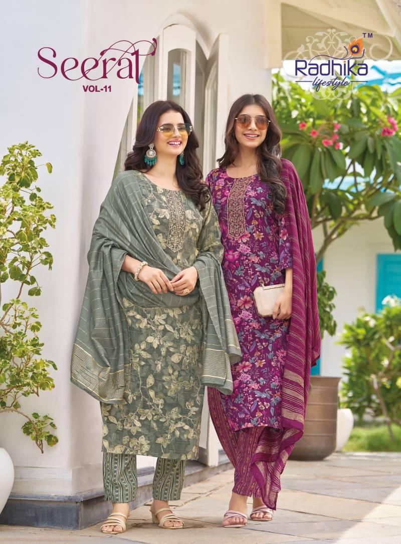 Radhika Seerat Vol 11 Printed Kurti Bottom With Dupatta Collection