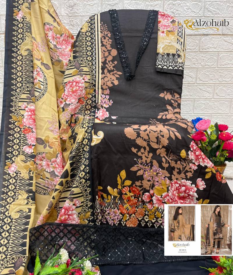 Alzohaib Az 1315 A And B Pakistani Suits Chiffon Dupatta