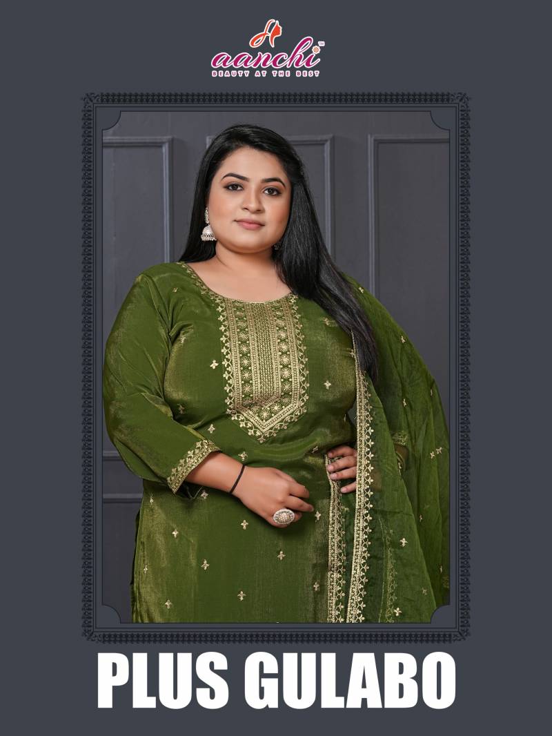 Aanchi Plus Gulabo Shimmer Designer Kurti Bottom With Dupatta