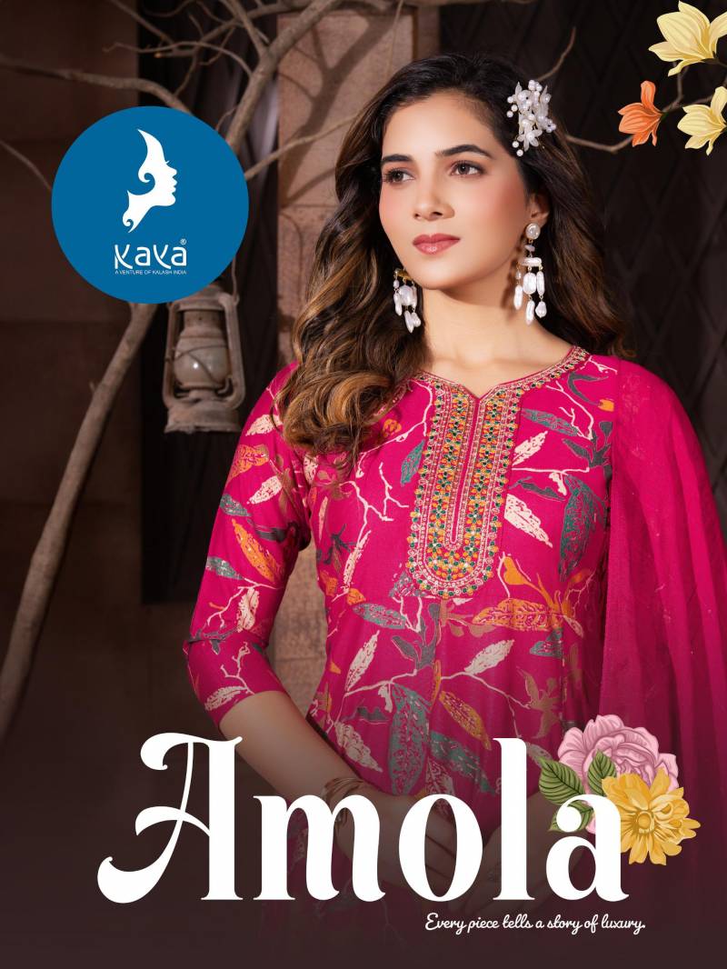 Kaya Amola Vatican Printed Anarkali Kurti Bottom With Dupatta